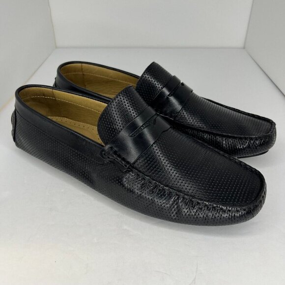 Mercanti Fiorentini MF-3601 Black Relax Slip-On Leather Size 12M Driving Loafers - Picture 2 of 9